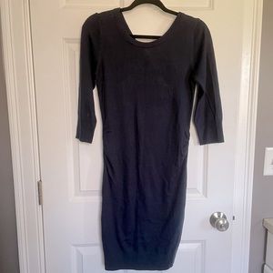 NWOT H&M Mama knit sweater dress with bow back detail - Navy (small)